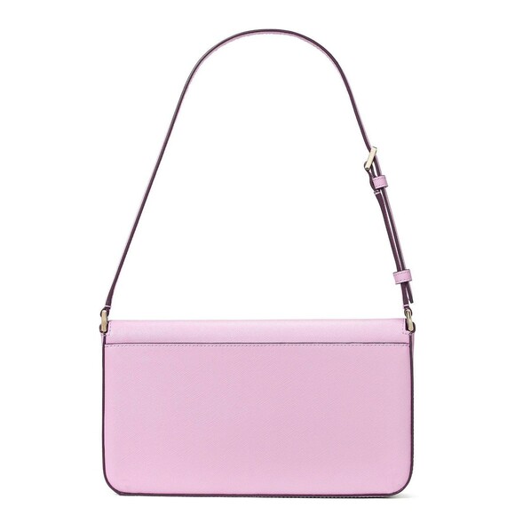 New Kate Spade Staci Flap Shoulder Bag Saffiano Leather Berry Cream - Picture 4 of 5